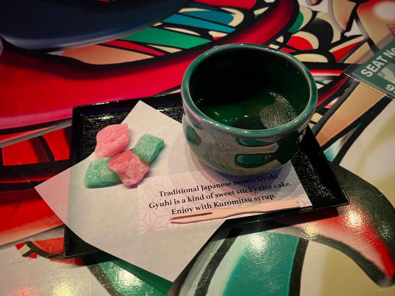 Green tea at Samurai Restaurant