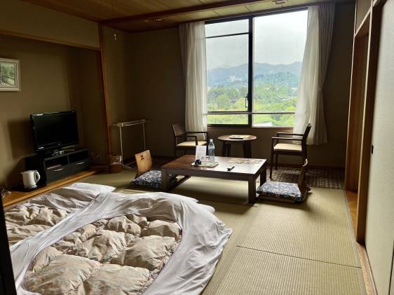 Wide shot of room at Kamenoi Hotel Ome