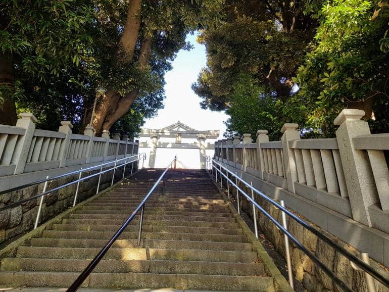 Steps to the main hall of Meguro-fudo