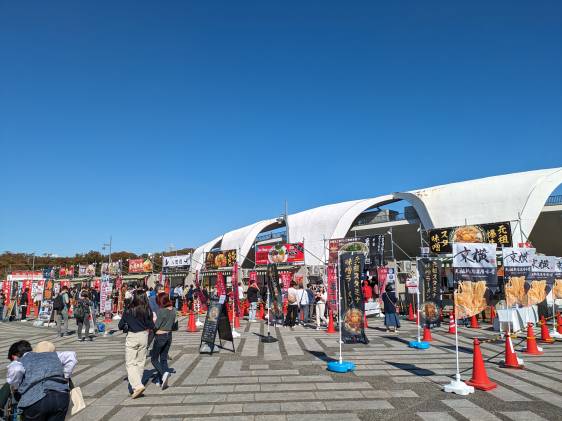 waiting for ramen at the ramen festival in tokyo