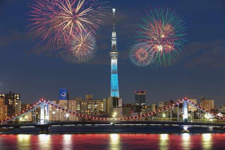 summer fireworks in Tokyo